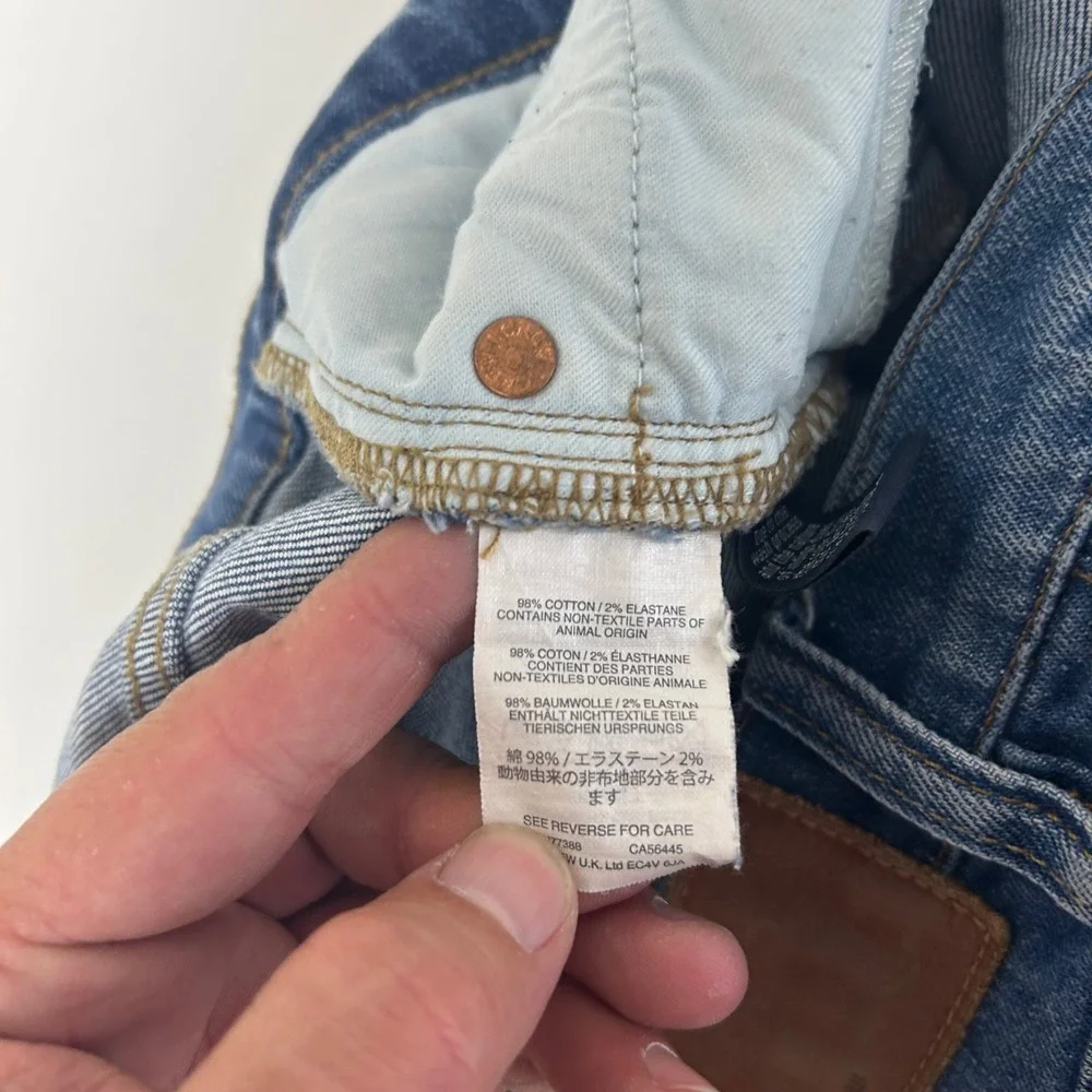 J.Crew Vintage Straight Jeans Womens 28‎ Blue Distressed Raw Hem F8024